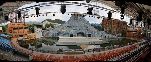 防水拉线位移传感器在大型舞台应用