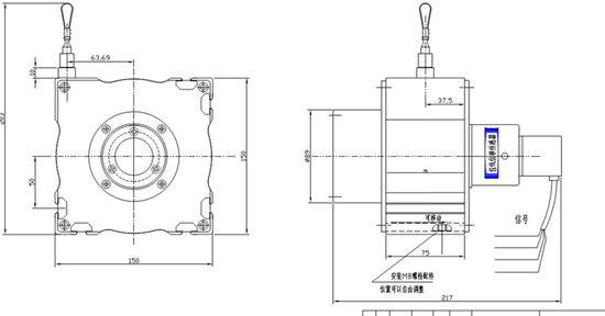 10米0~10v电压信号拉绳位移传感器